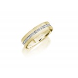 Henri Daussi 6mm Men's Wedding Band MB134 14k Gold Yellow 1.31 Ctw. photo 2