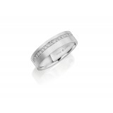 Henri Daussi 6mm Men's Wedding Band  Platinum White 0.30 Ctw. photo 2