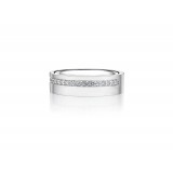 Henri Daussi 6mm Men's Wedding Band  Platinum White 0.30 Ctw. photo
