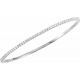 14K White 3 CTW Diamond Stackable Bangle 8 Bracelet photo 2
