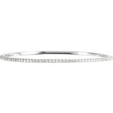 14K White 3 CTW Diamond Stackable Bangle 8 Bracelet photo