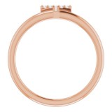 14K Rose .04 CTW Diamond Initial T Ring photo 2