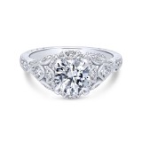 Gabriel & Co. 14k White Gold Victorian Vintage Engagement Ring photo