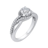 Shah Luxury 14K White Gold Round Diamond Engagement Ring (Semi-Mount) photo 2