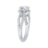 Shah Luxury 14K White Gold Round Diamond Engagement Ring (Semi-Mount) photo 3