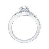 Shah Luxury 14K White Gold Round Diamond Engagement Ring (Semi-Mount) photo 4