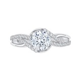 Shah Luxury 14K White Gold Round Diamond Engagement Ring (Semi-Mount) photo