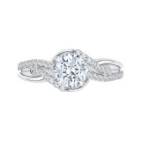 Shah Luxury 14K White Gold Round Diamond Engagement Ring (Semi-Mount) photo