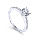 Gabriel & Co. 14k White Gold Contemporary Straight Engagement Ring photo 3