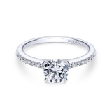 Gabriel & Co. 14k White Gold Contemporary Straight Engagement Ring photo