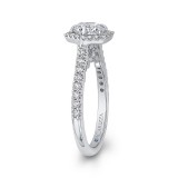 Shah Luxury 14K White Gold Round Diamond Halo Engagement Ring (Semi-Mount) photo 3