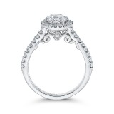 Shah Luxury 14K White Gold Round Diamond Halo Engagement Ring (Semi-Mount) photo 4