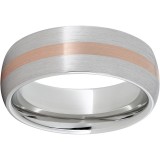 Serinium Domed Band with a 2mm 14K Rose Gold Inlay photo