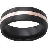 Black Diamond Ceramic Domed Band with 2mm 14K Rose Gold Inlay photo