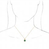 14K Yellow Emerald & 1/4 CTW Diamond 16-18 Necklace photo 3