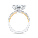 Shah Luxury 14K Two-Tone Gold Marquise Cut Diamond Engagement Ring with Euro Shank (Semi-Mount) photo 4