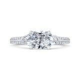 Shah Luxury 14K Two-Tone Gold Marquise Cut Diamond Engagement Ring with Euro Shank (Semi-Mount) photo