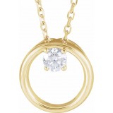 14K Yellow 1/10 CTW Diamond Circle 16-18 Necklace photo