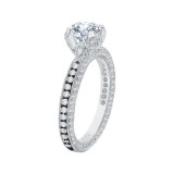 Shah Luxury 14K White Gold with Black Rhodium Tips Round Diamond Engagement Ring (Semi-Mount) photo 3