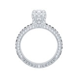 Shah Luxury 14K White Gold with Black Rhodium Tips Round Diamond Engagement Ring (Semi-Mount) photo 4