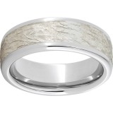 Serinium Pipe Cut Band with a 5mm Sterling Silver Inlay and Bark Finish photo