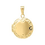 14K Yellow Gold embossed Round Child's Locket photo