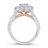 Gabriel & Co. 14k Two Tone Gold Embrace Double Halo Engagement Ring photo 2