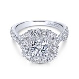 Gabriel & Co. 14k Two Tone Gold Embrace Double Halo Engagement Ring photo