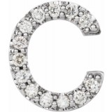 14K White .05 CTW Diamond Single Initial C Earring photo