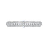 Shah Luxury 14K White Gold Euro Shank Round Diamond Wedding Band photo