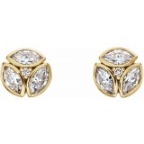 14K Yellow 1/2 CTW Diamond Earrings photo 2