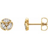 14K Yellow 1/2 CTW Diamond Earrings photo