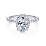 Gabriel & Co. 14k White Gold Contemporary Halo Engagement Ring photo