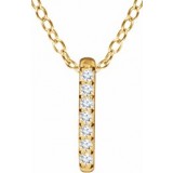 14K Yellow .05 CTW Diamond Bar 16-18 Necklace photo