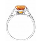 14K White Citrine & .05CTW Diamond Ring photo 2