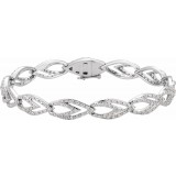 14K White 1 1/3 CTW Diamond Geometric Link Bracelet photo