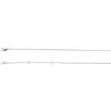 14K White 1 mm Adjustable Diamond-Cut Cable Chain 6 1/2-7 1/2 Bracelet photo