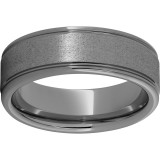 Rugged Tungsten  8mm Rounded Edge Band with Stone Finish photo