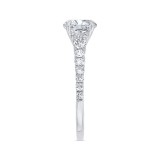 Shah Luxury 14K White Gold Round Diamond Engagement Ring with Milgrain (Semi-Mount) photo 3