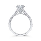 Shah Luxury 14K White Gold Round Diamond Engagement Ring with Milgrain (Semi-Mount) photo 4