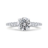 Shah Luxury 14K White Gold Round Diamond Engagement Ring with Milgrain (Semi-Mount) photo