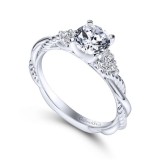 Gabriel & Co. 14k White Gold Hampton Twisted Engagement Ring photo 3