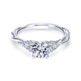 Gabriel & Co. 14k White Gold Hampton Twisted Engagement Ring photo