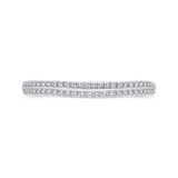 Shah Luxury Round Diamond Half-Eternity Wedding Band In 14K Two-Tone Gold with Euro Shank photo