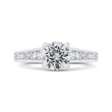 Shah Luxury 14K White Gold Round Cut Diamond Channel Set Engagement Ring (Semi-Mount) photo