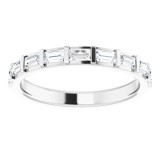 14K White 5/8 CTW Diamond Straight Baguette Anniversary Band photo 3