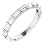14K White 5/8 CTW Diamond Straight Baguette Anniversary Band photo