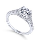 Gabriel & Co. 14k White Gold Entwined Halo Engagement Ring photo 3