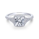 Gabriel & Co. 14k White Gold Entwined Halo Engagement Ring photo