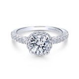 Gabriel & Co. 14k White Gold Entwined Halo Engagement Ring photo